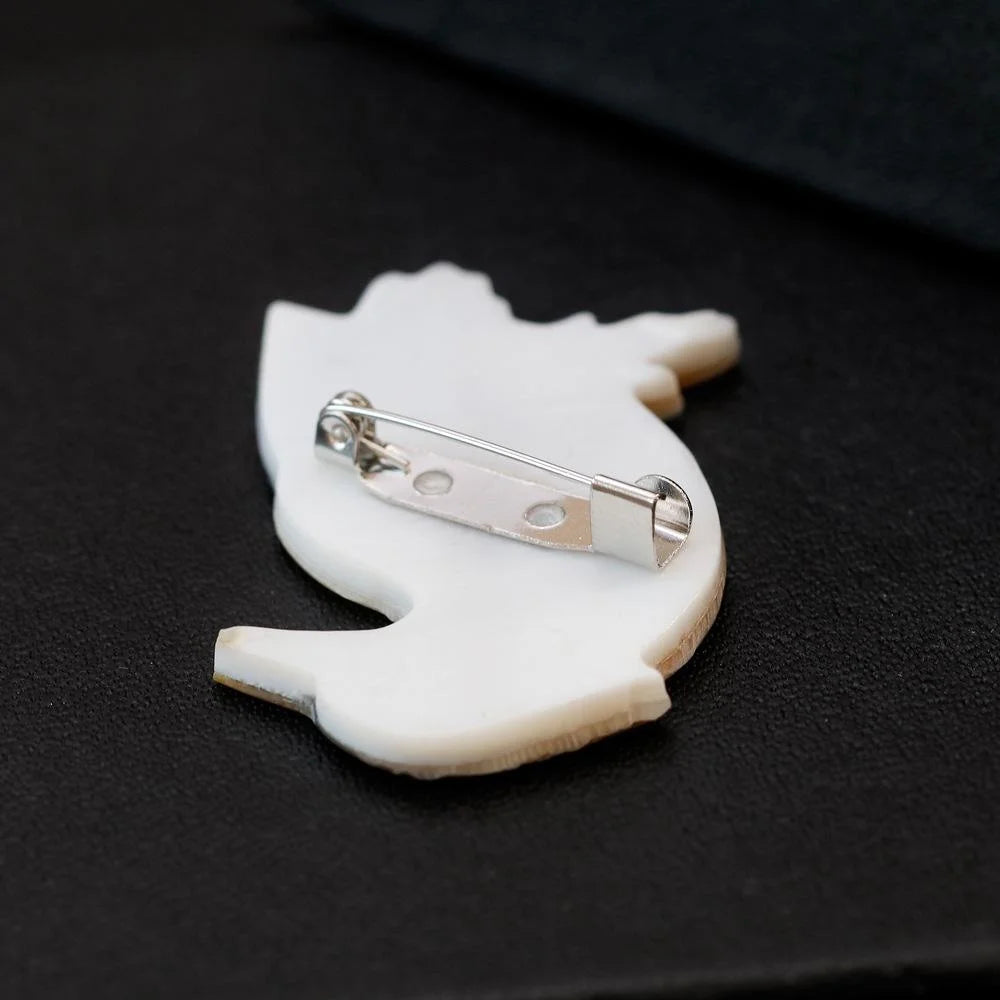 Vintage Mother Of Pearl Shell Bird Brooch For Women, Elegant Animal Lapel Pin Suit Accessory Gift