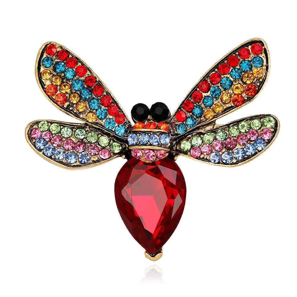 Luxury Rhinestone Bee Brooch For Women, Alloy Crystal Insect Lapel Pin Corsage Suit Accessory Gift