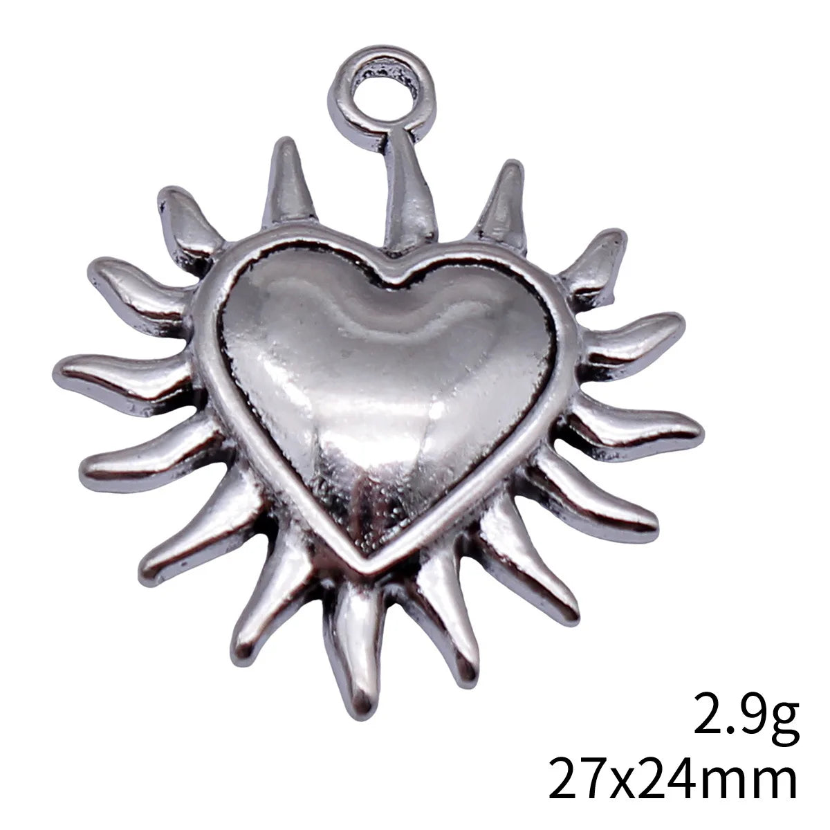 27x24mm 2.9g Antique Silver Zinc Alloy Gothic Heart Charm Pendant for DIY Necklace and Bracelet Making