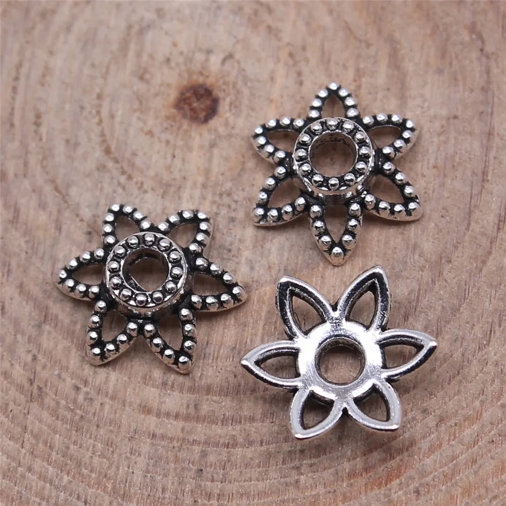 10x10mm 0.3g Multicolor Zinc Alloy Flower Bead Cap Spacer Findings for DIY Necklace Bracelet Making