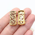 25x12mm 2.5g Zinc Alloy Ethnic Pattern Two Hole Bead Connector Charm for DIY Bracelet Making