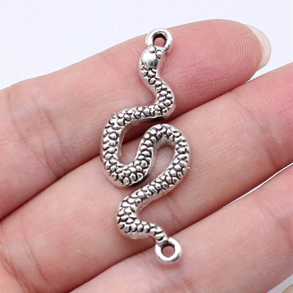 41x15mm 2.4g Antique Silver Tone Zinc Alloy Snake Connector Charm for DIY Necklace Bracelet Making