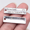 34x10mm 2.7g Multicolor Zinc Alloy Drive Safe Letter Plaque Charm Pendant for Bracelet Keychain Making
