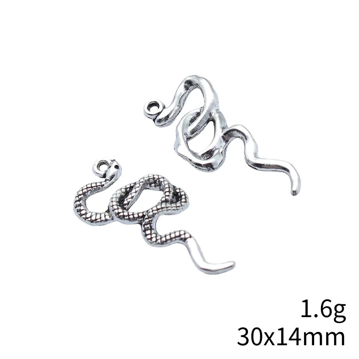 30x14mm 1.6g Antique Silver Zinc Alloy Snake Charm Pendant for DIY Necklace Bracelet Jewelry
