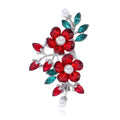 Elegant Alloy Rhinestone Flower Bouquet Brooch With Faux Pearl Accents, Women's Lapel Pin Gift