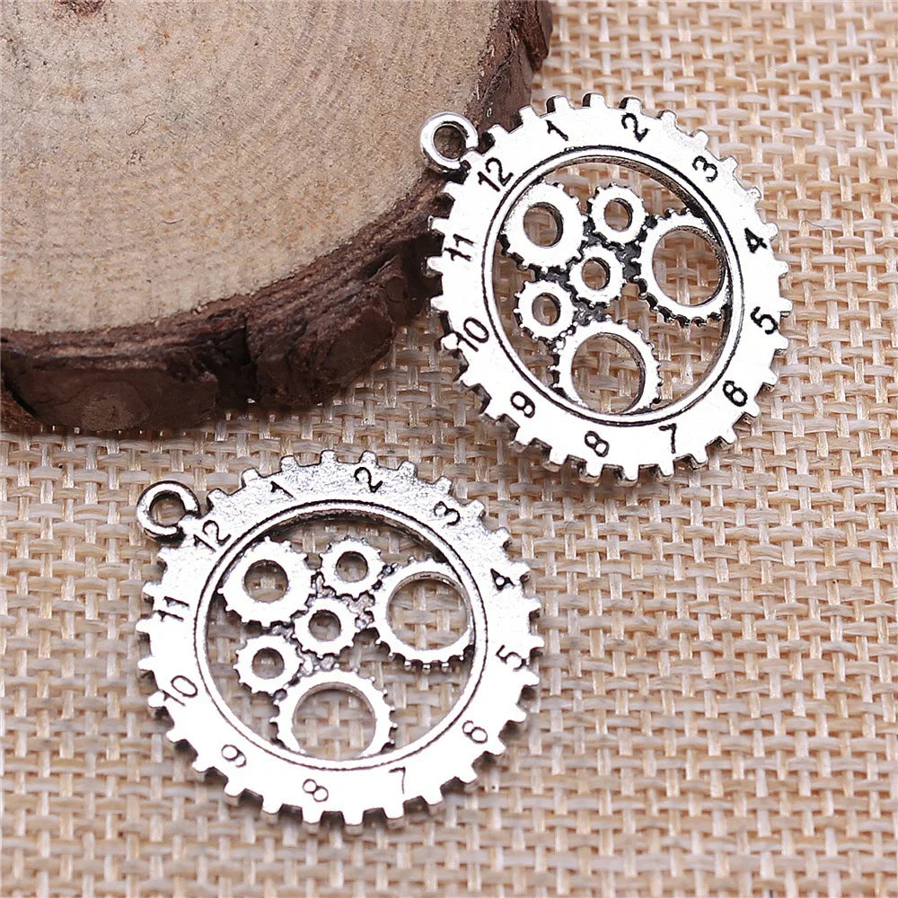 25x28mm 2.8g Multicolor Zinc Alloy Gear Charm Pendant for DIY Necklace Bracelet Accessories