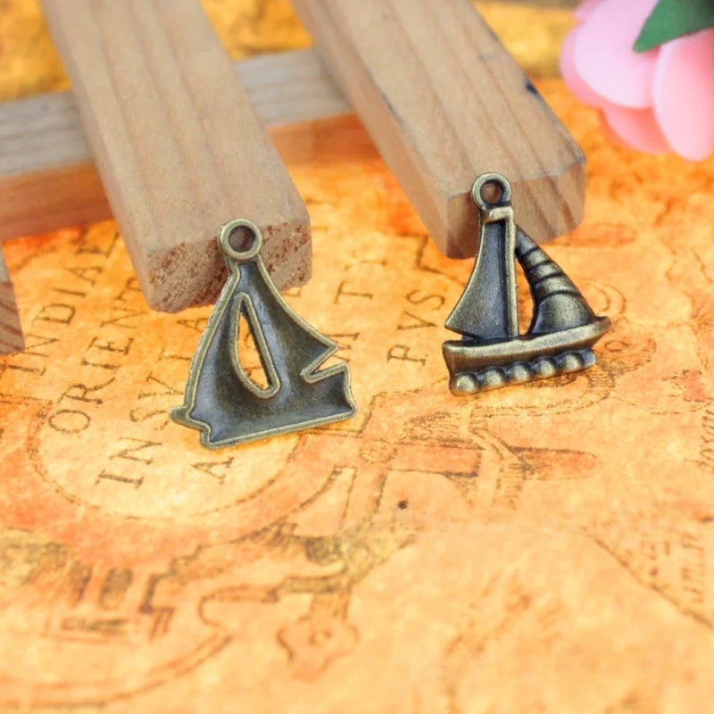 20x16MM Antique Silver Zinc Alloy Sailboat Charm Pendant for DIY Necklace Bracelet Jewelry Making