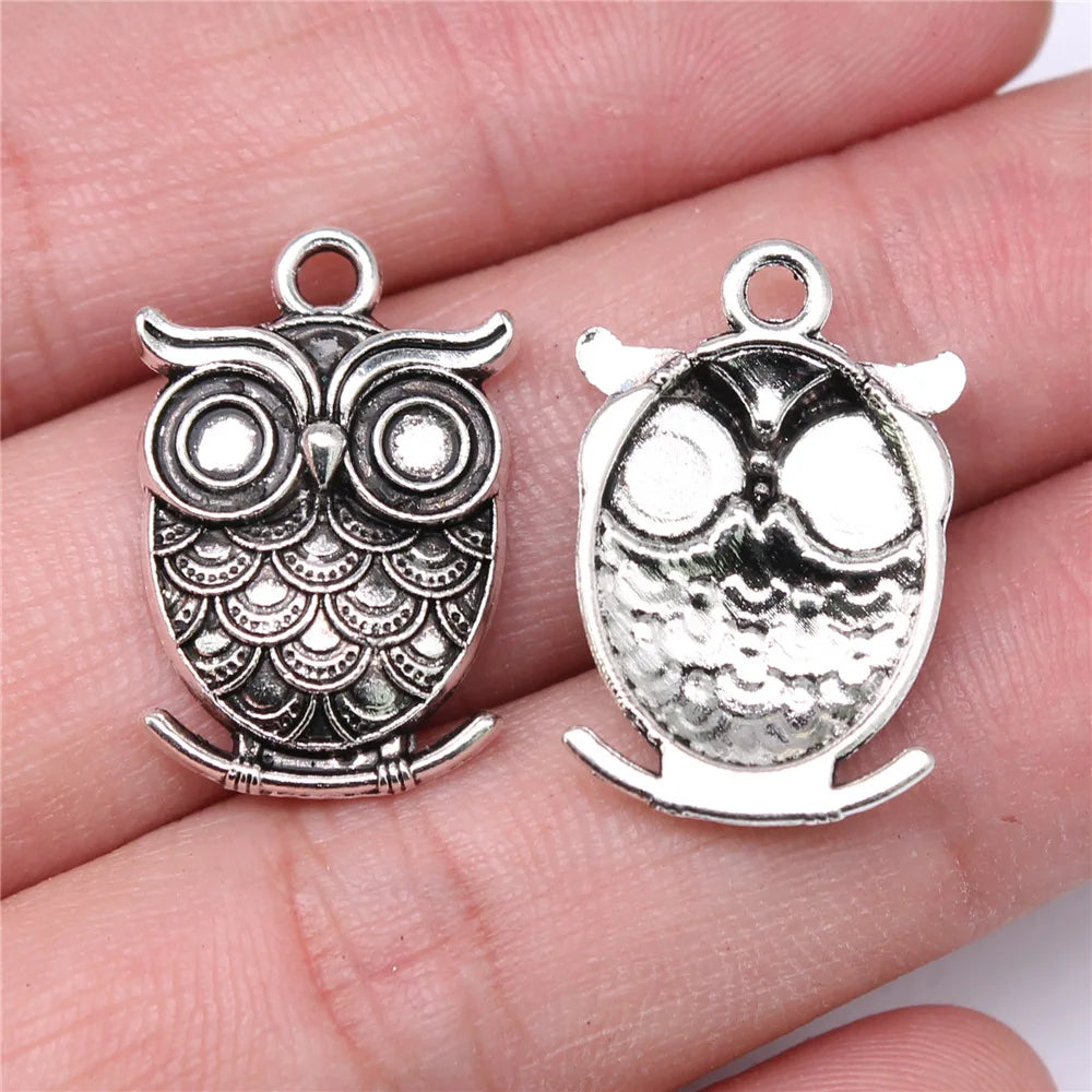 24x16mm 2g Multicolor Zinc Alloy Owl Cat Charm Pendant for DIY Necklace Bracelet Making