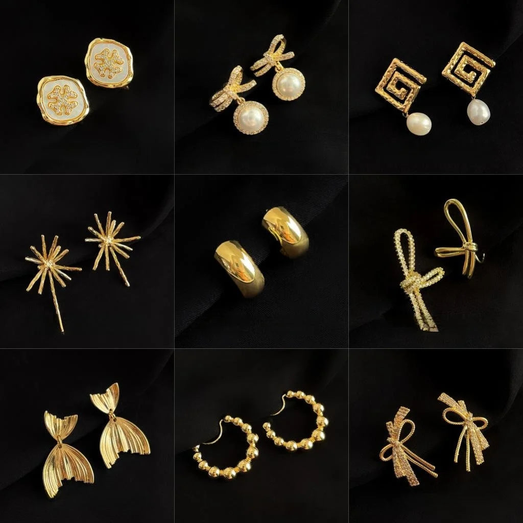 18K Gold Plated Copper Spiral Clip On Drop Earrings For Women, No Piercing Painless Non Slip