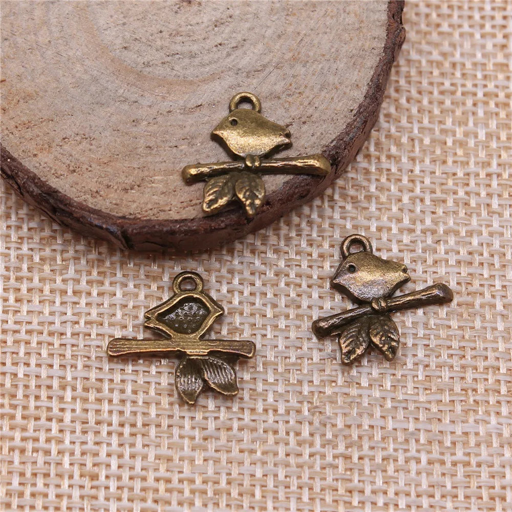 17x16mm 0.8g Multicolor Zinc Alloy Bird Charm Pendant for DIY Necklace Bracelet Jewelry Making