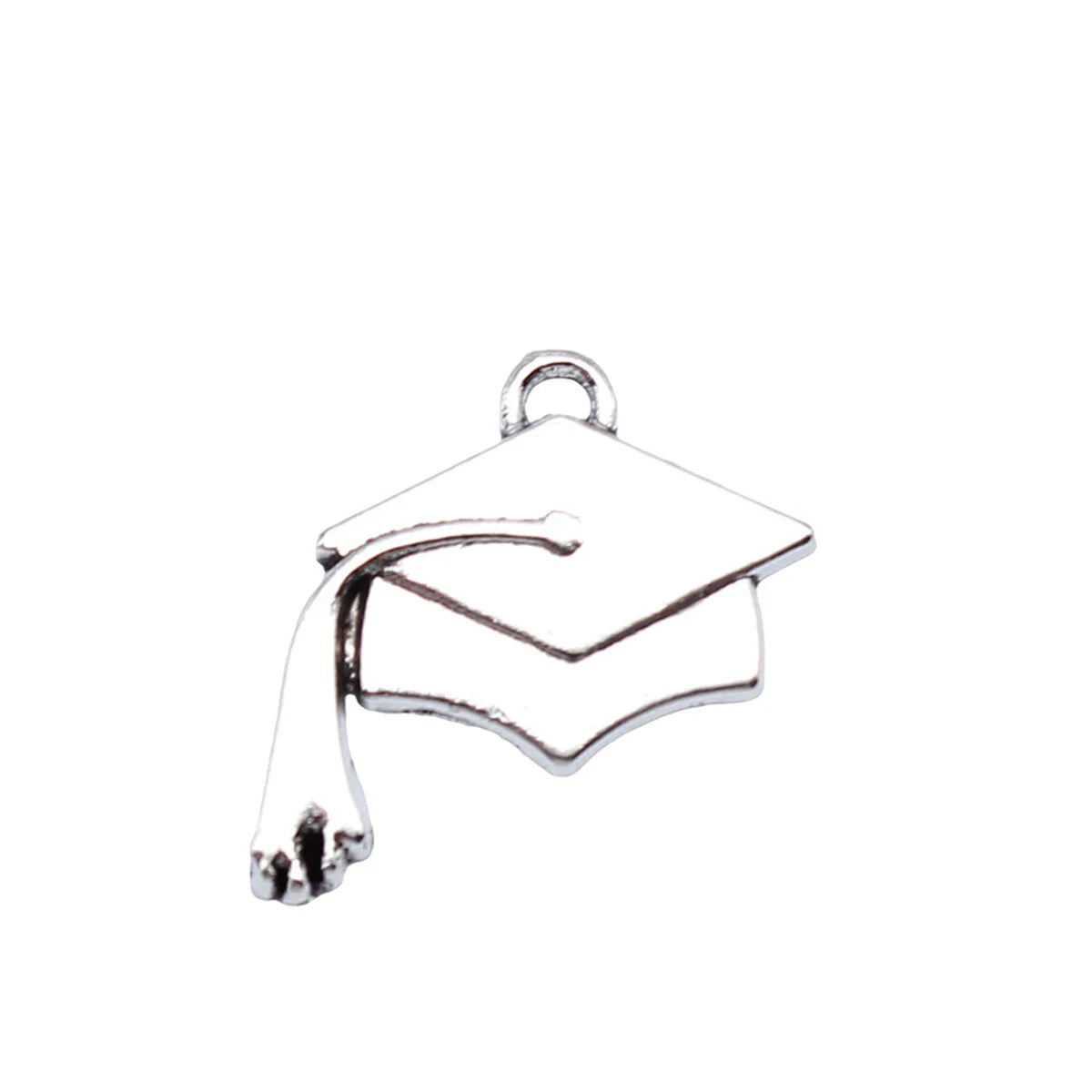 22x24mm 2.2g Antique Silver Zinc Alloy Graduation Cap Charm Pendant for DIY Necklace Bracelet Making