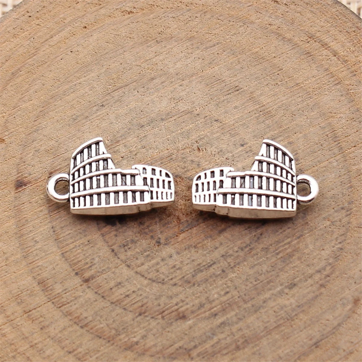 15x9.6x4.2mm 1.5g Antique Silver Zinc Alloy Roman Colosseum Charm Pendant for Vintage DIY Jewelry Making