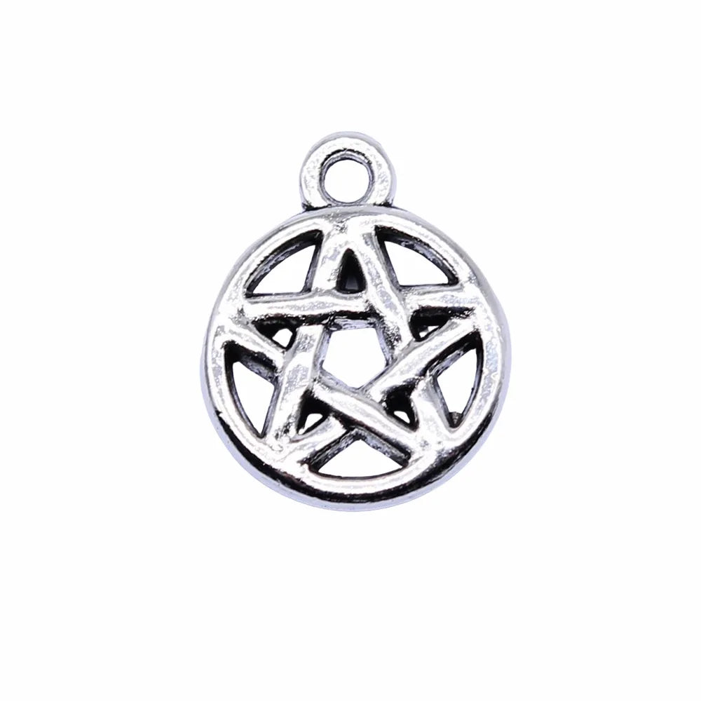 16x12mm 1g Antique Silver Zinc Alloy Five Point Star Charm Pendant for DIY Jewelry Making