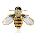 Cute Gold Bee Brooch With Rhinestone Zircon Enamel Wings, Elegant Lapel Pin Corsage Suit Accessory Gift