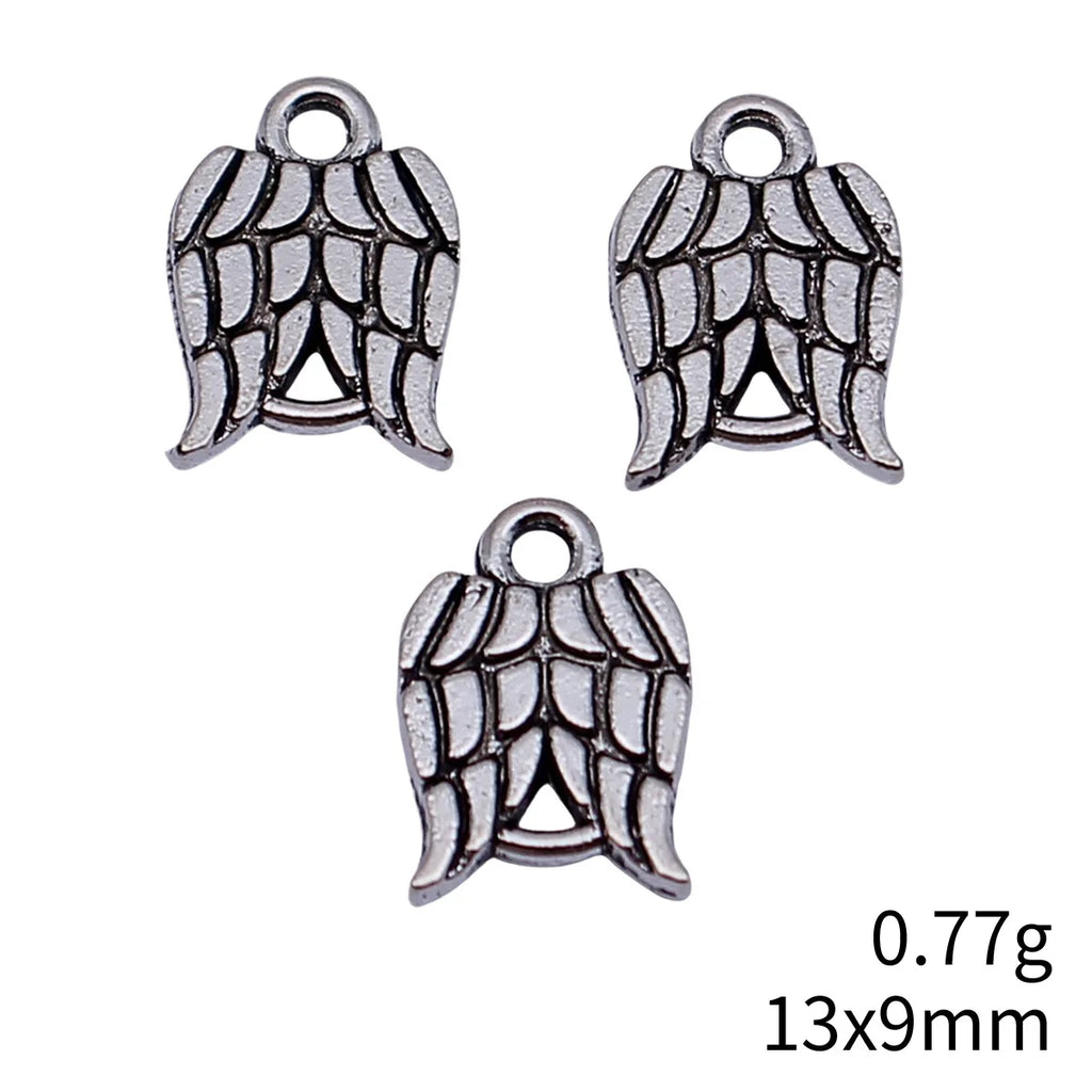 13x9mm 0.77g Antique Silver Zinc Alloy Wing Connector Charm Jewelry Findings for DIY Bracelet Making
