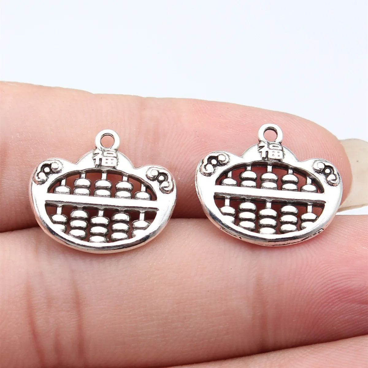 19x17mm 1.9g Multicolor Zinc Alloy Chinese Sycee Abacus Charm Pendant for DIY Jewelry Making