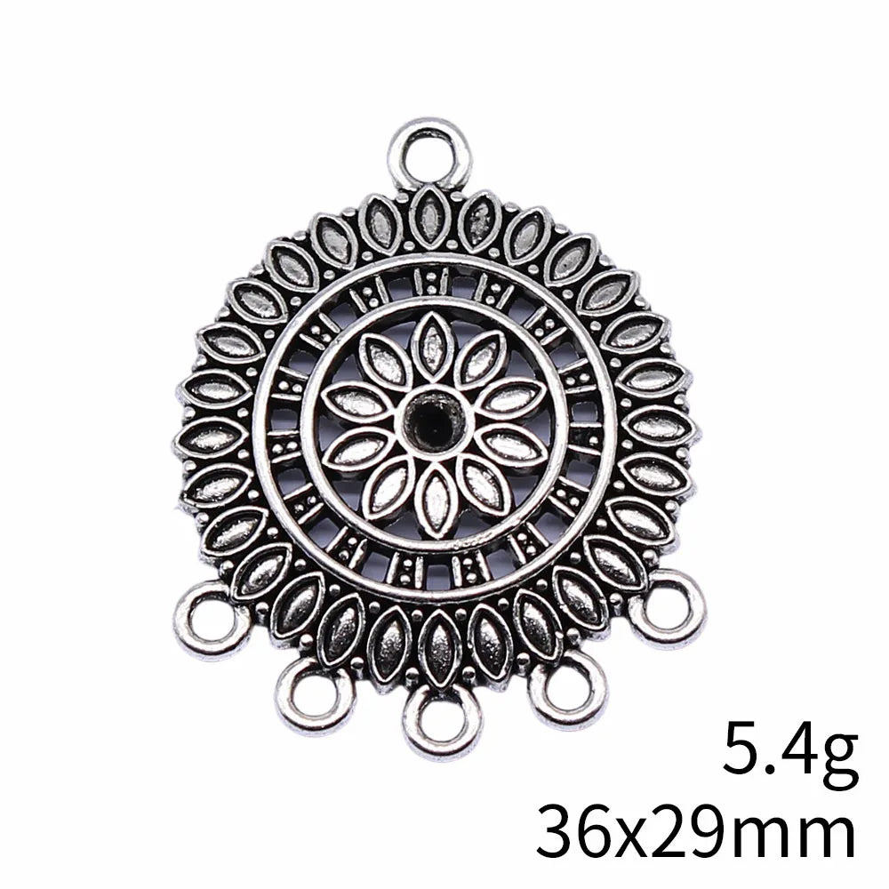 36x29mm 5.4g Multicolor Zinc Alloy Geometric Earring Connector Charms for DIY Earrings Jewelry Making