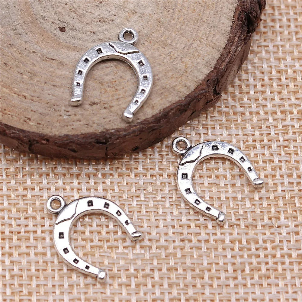 16x13mm 0.6g Multicolor Zinc Alloy Horseshoe Charm Pendant for DIY Necklace Bracelet Jewelry Making
