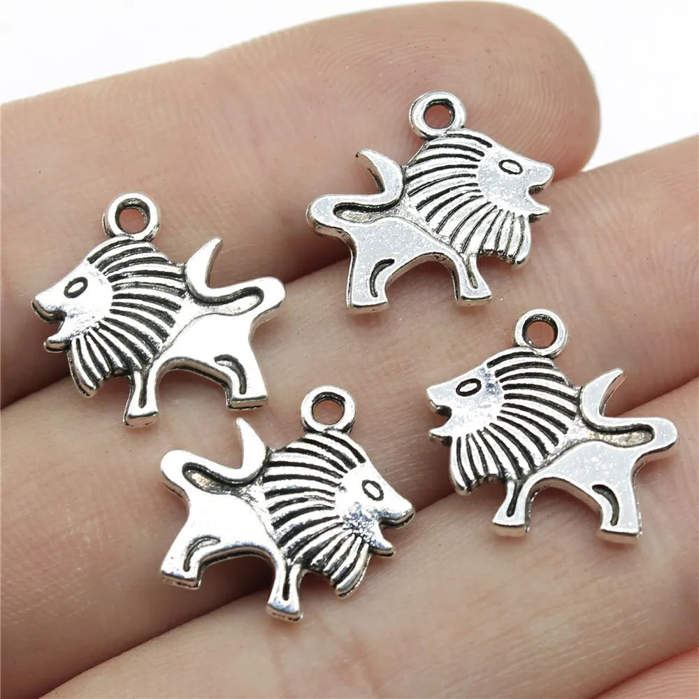 16x15mm 1.4g Multicolor Zinc Alloy Lion Charm Pendant for DIY Necklace Bracelet Jewelry Making