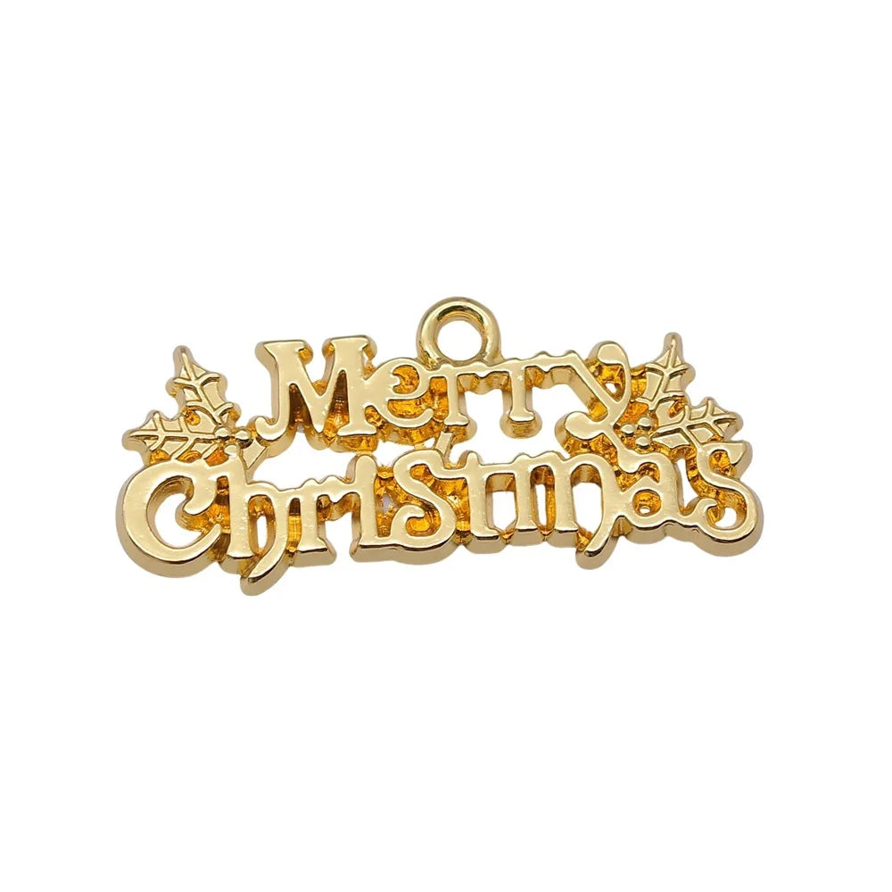 16x36mm 3.3g Zinc Alloy MERRY CHRISTMAS Word Tag Charm Pendant for DIY Holiday Jewelry