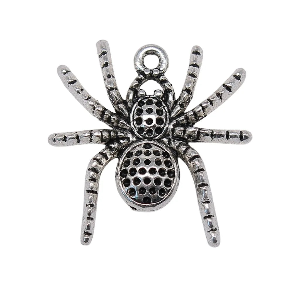 25x25mm 3.2g Multicolor Zinc Alloy Spider Charm Pendant for DIY Bracelet Necklace Making