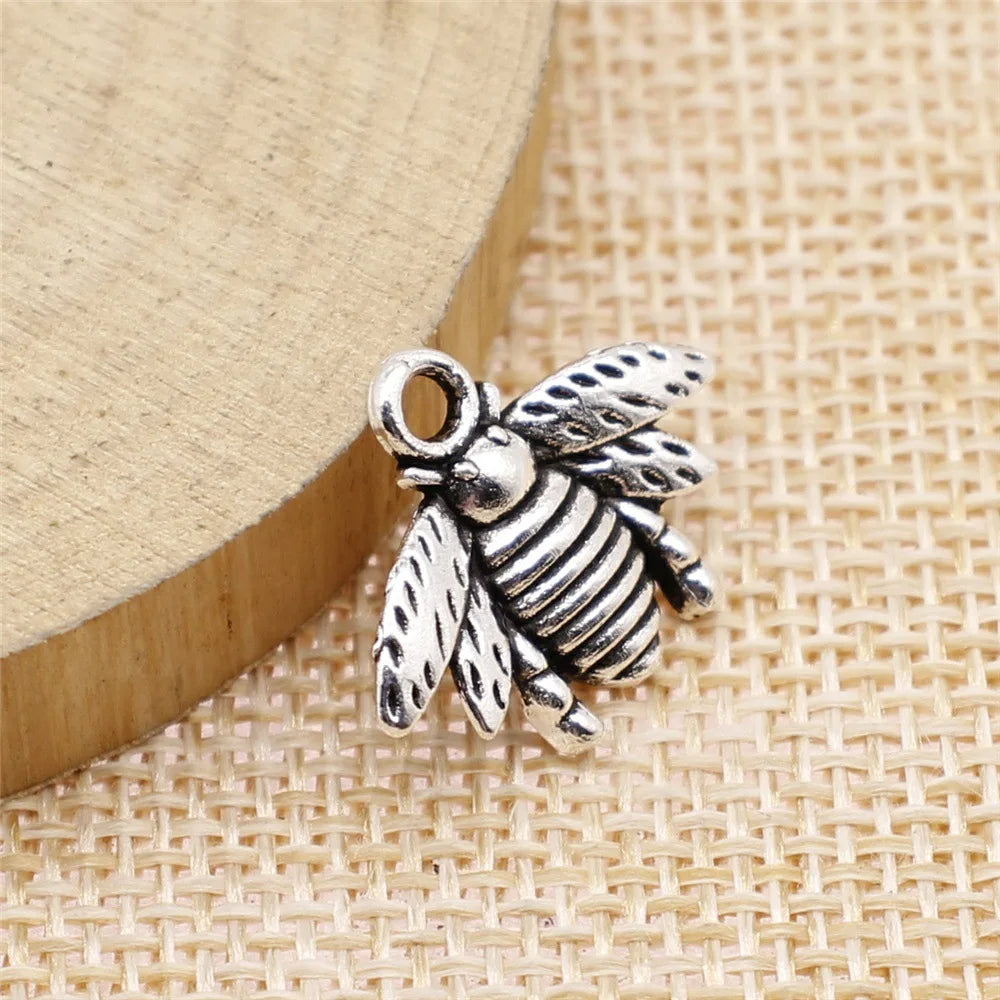 20x16mm 1.1g Multicolor Zinc Alloy Bee Insect Charm Pendant for DIY Bracelet Necklace Making