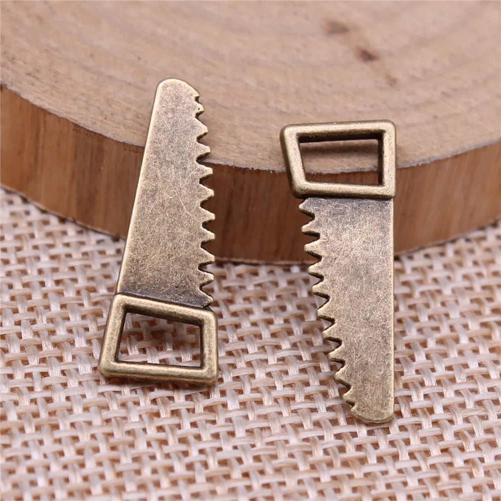 23x7mm 0.9g Multicolor Zinc Alloy Saw Charm Pendant for DIY Jewelry Making