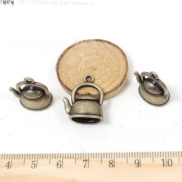 19x17MM Zinc Alloy Kettle Charm Pendant for DIY Necklace Bracelet Jewelry Making