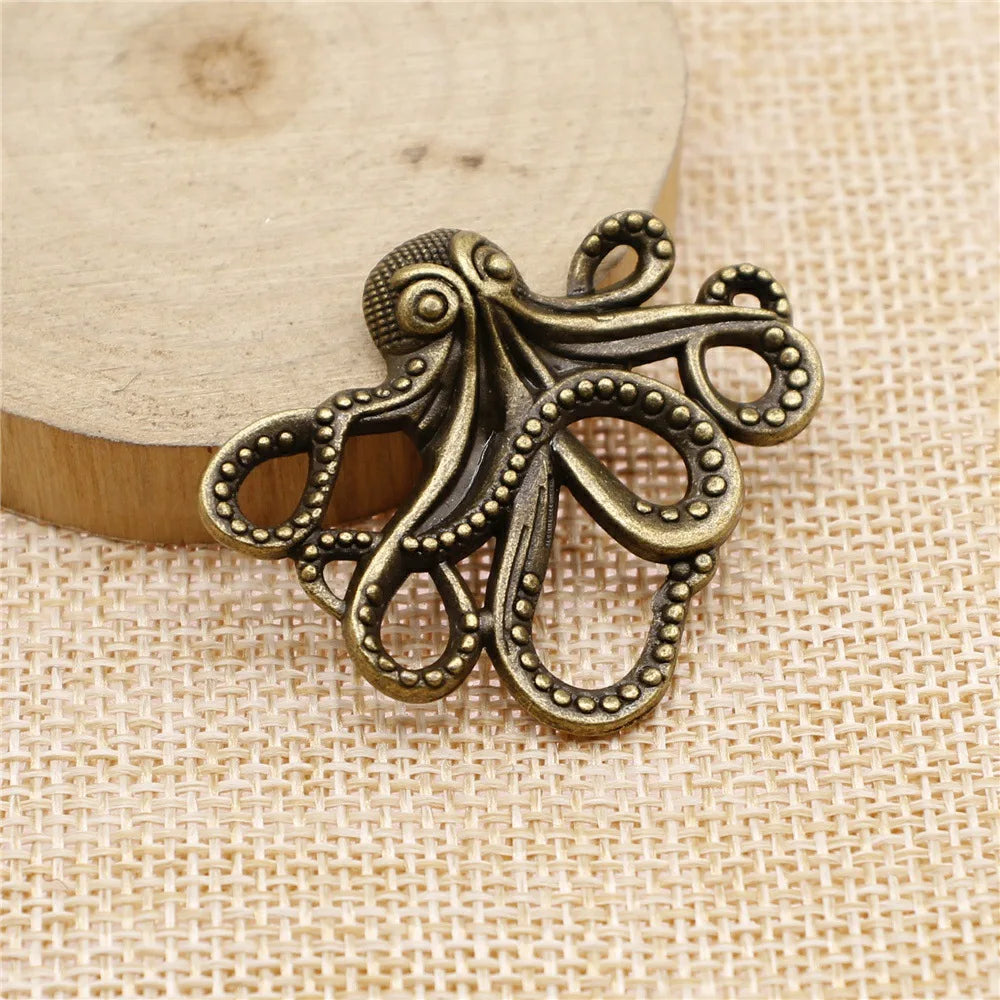 42x35mm 7g Multicolor Zinc Alloy Octopus Fish Charm Pendant for DIY Necklace Bracelet Jewelry Making