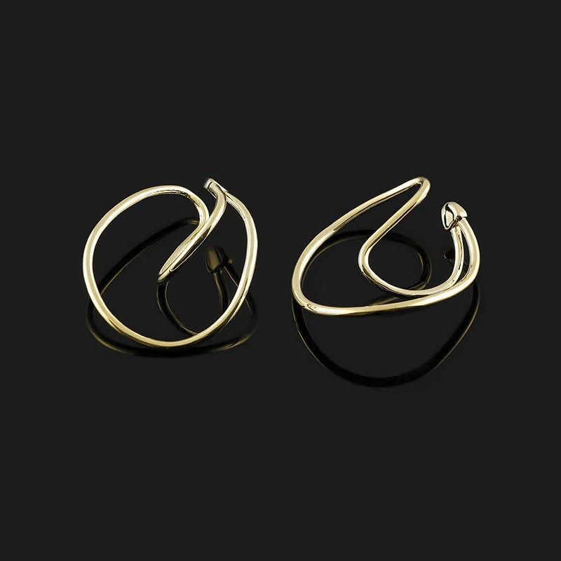 Elegant Alloy Horseshoe Hoop Ear Cuff Stud & Clip On No Piercing Statement Ear Bone Earrings