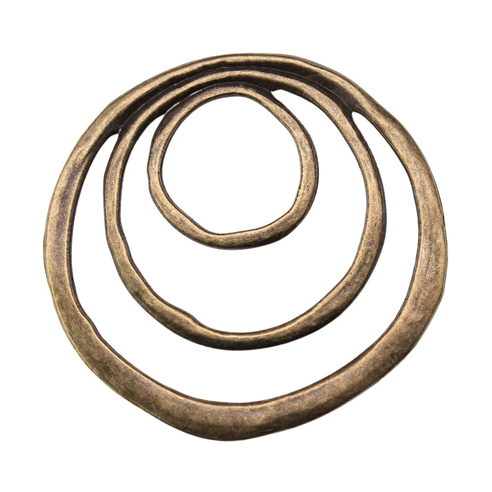 49x51mm 9.3g Multicolor zinc alloy Three Layer Round Ring charm pendant for DIY statement earrings