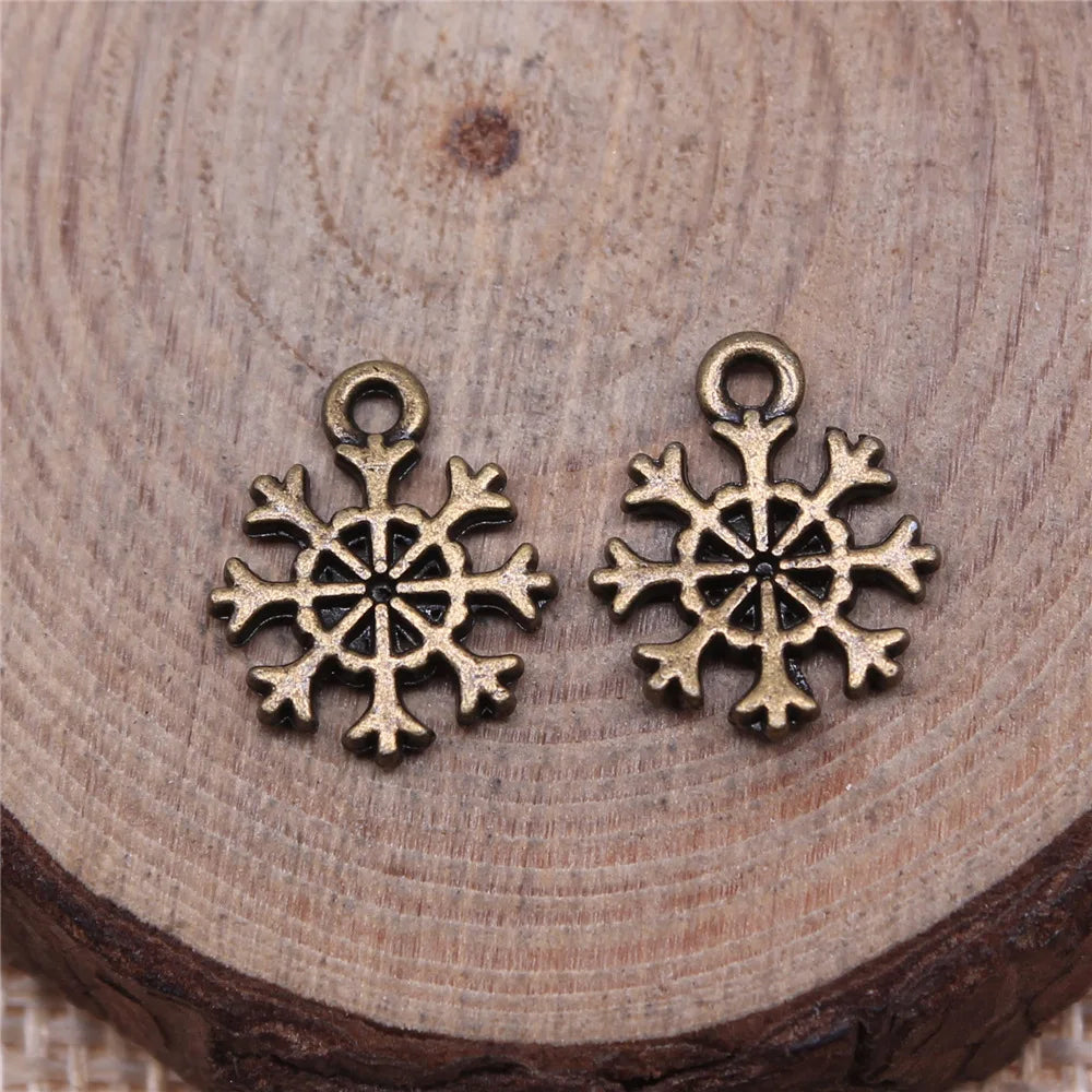 11x13mm 0.5g Multicolor Zinc Alloy Christmas Snowflake Charm Pendant for DIY Clothing Jewelry