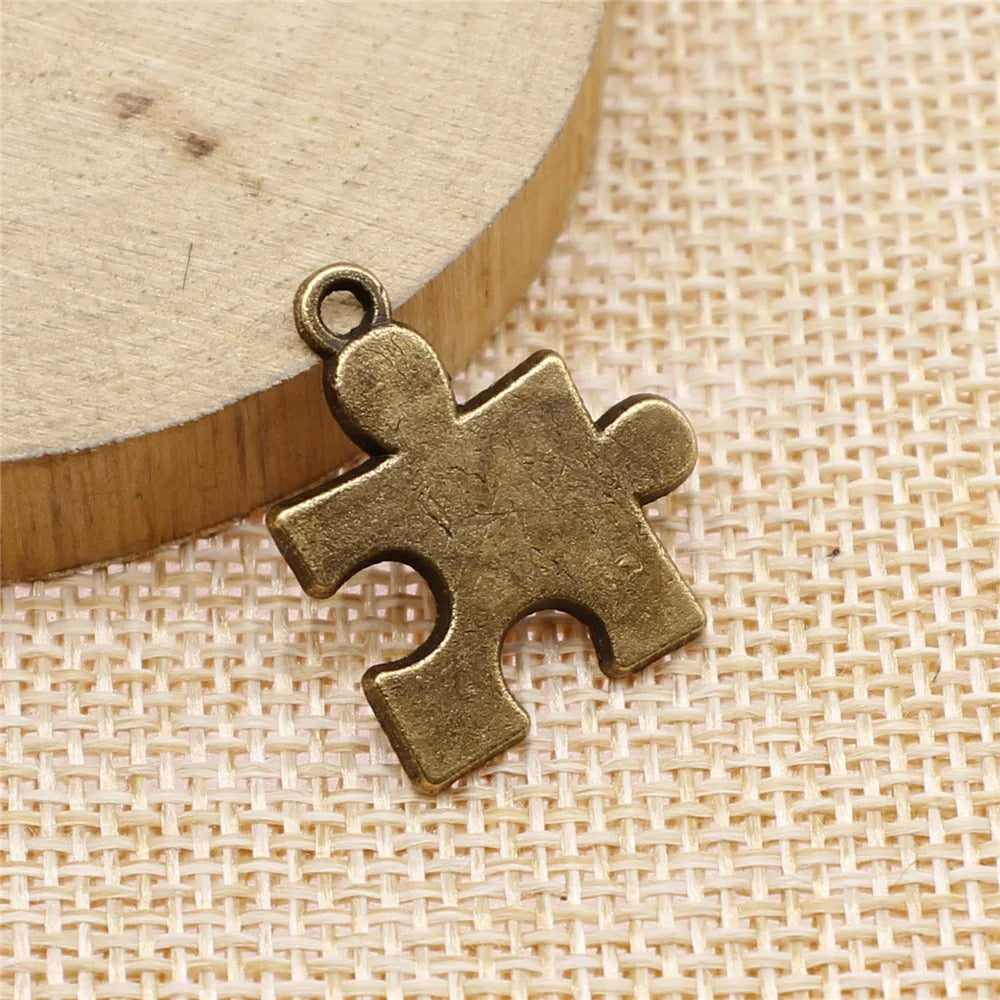 23x20mm 2g Zinc Alloy Puzzle Charm Pendant for DIY Necklace Bracelet Jewelry Accessories