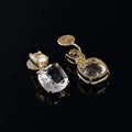 Elegant Square Clear Crystal Zircon Dangle Stud & Clip On No Piercing Luxury Alloy Drop Earrings