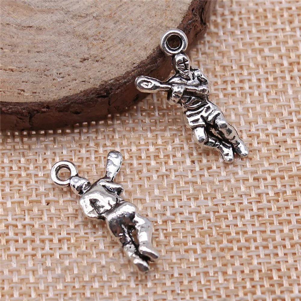 23x11mm 1.2g Multicolor Zinc Alloy Ice Hockey Player Charm Pendant for DIY Necklace Bracelet Making