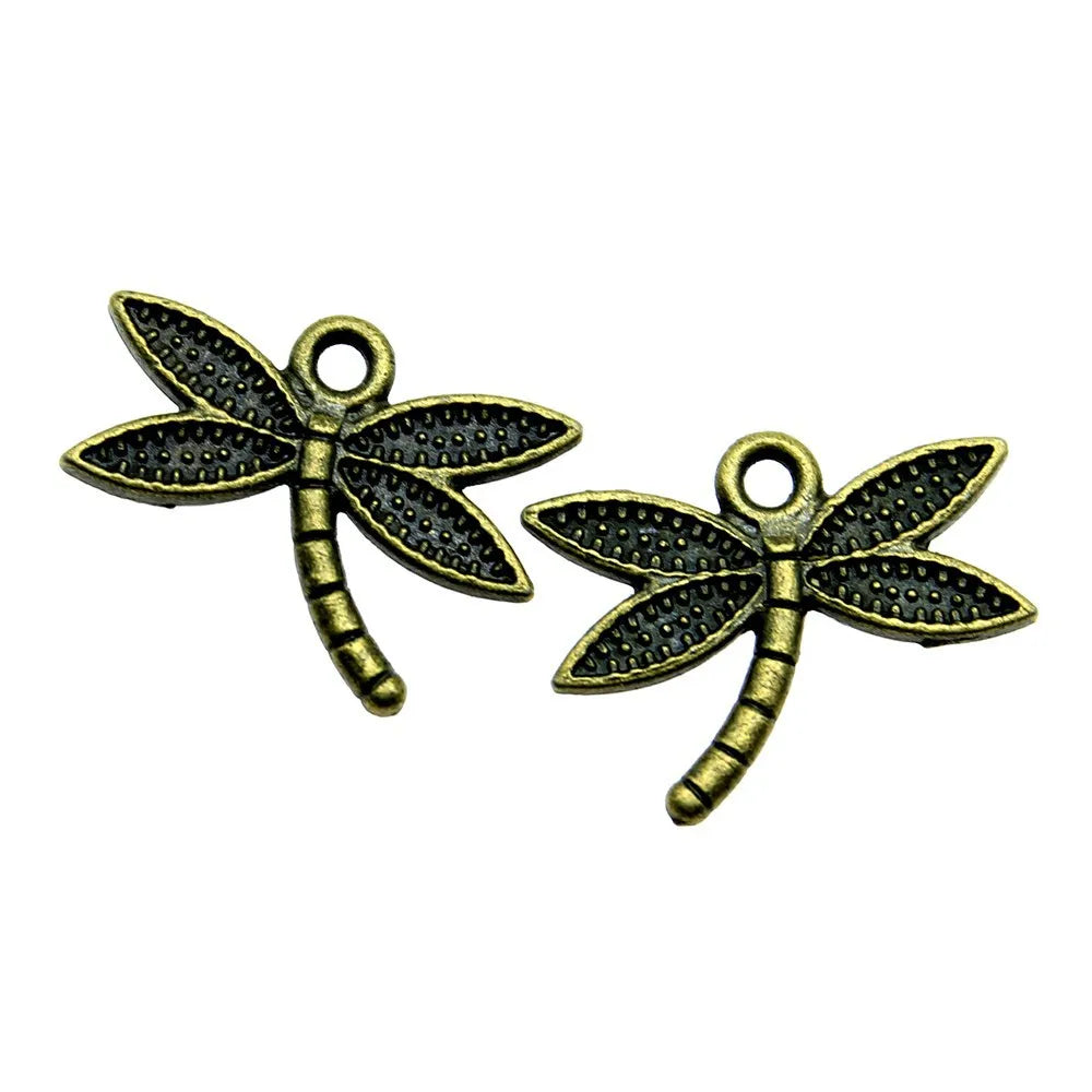 18x14mm 0.9g Multicolor Zinc Alloy Dragonfly Charm Pendant for DIY Earring Bracelet Jewelry Making