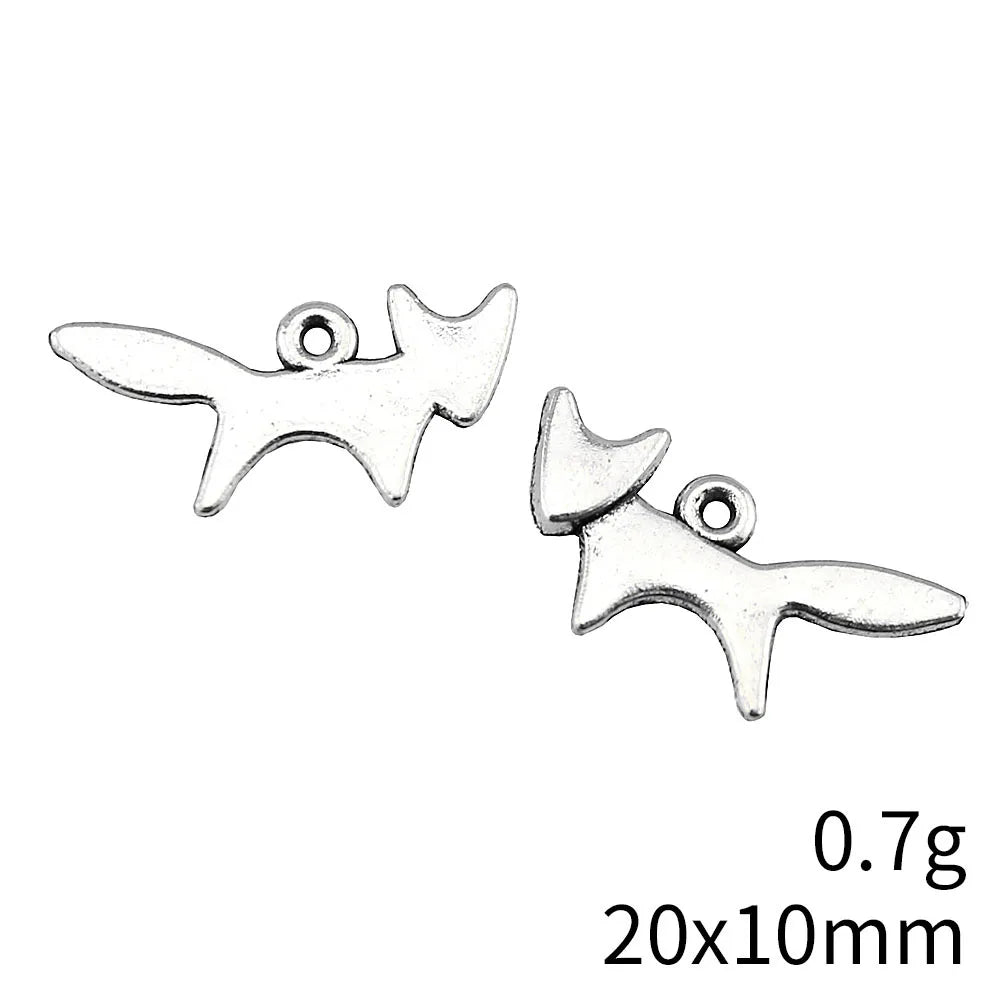 20x10mm 0.7g Multicolor Zinc Alloy Fox Charm Pendant for DIY Necklace Bracelet Jewelry Making