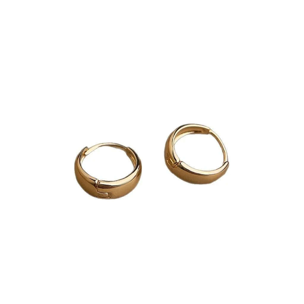 Light Luxury Copper Plated U Shape Geometric Round Hoop Earrings For Women