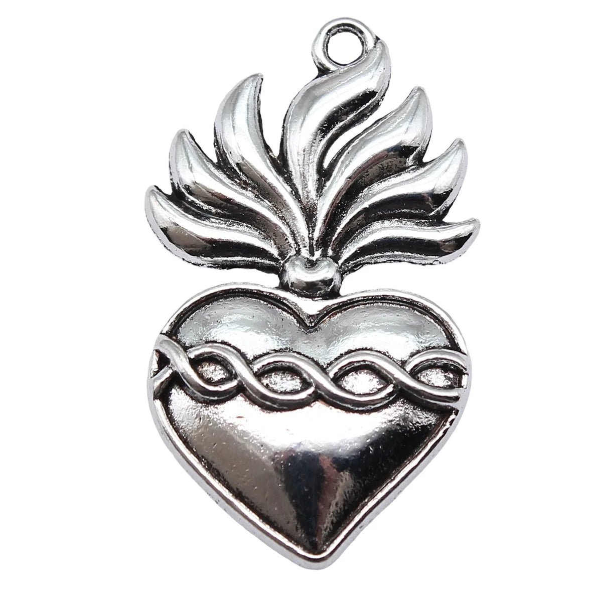 37x22mm 5.5g Antique Silver Zinc Alloy Gothic Heart Charm Pendant for DIY Necklace Bracelet Making