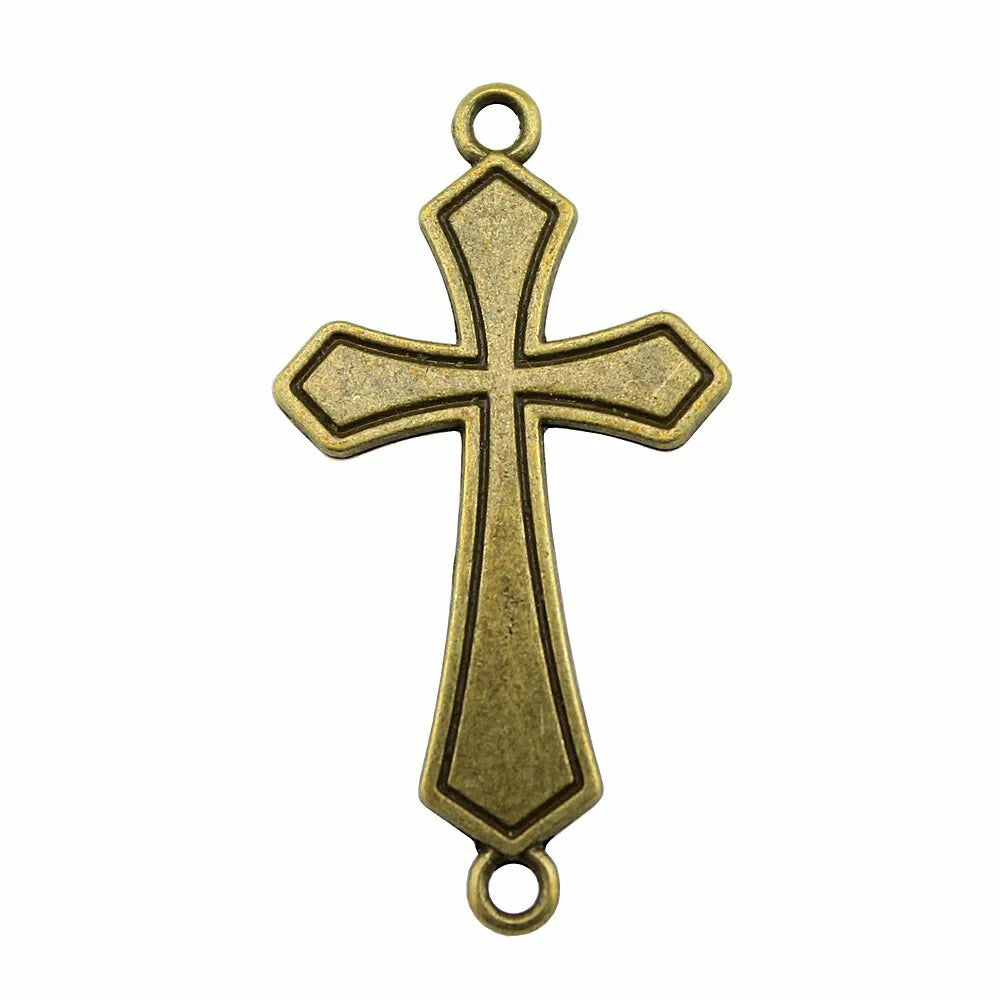 42x22mm 2.3g Multicolor Zinc Alloy Cross Connector Charm for DIY Bracelet Necklace Jewelry Making