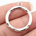 32x28mm 2.7g Antique Silver Zinc Alloy Hammered Round Ring Charm Pendant for DIY Necklace Jewelry