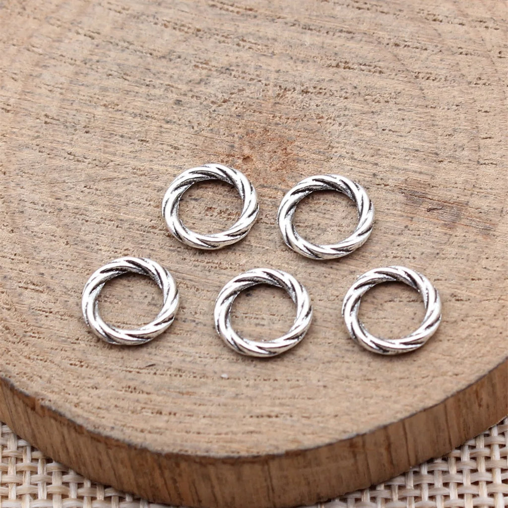 9x9x1.6mm 0.25g Zinc Alloy Round Ring Connector Charm for DIY Necklace Bracelet Jewelry Making
