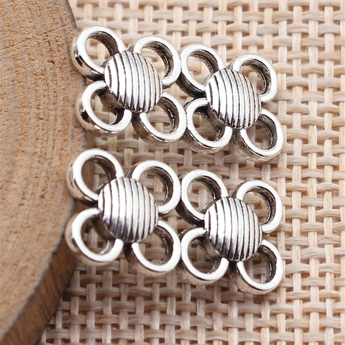 20x10mm 1.5g Antique Silver Zinc Alloy Round Multi Hole Connector Charm for DIY Jewelry Making
