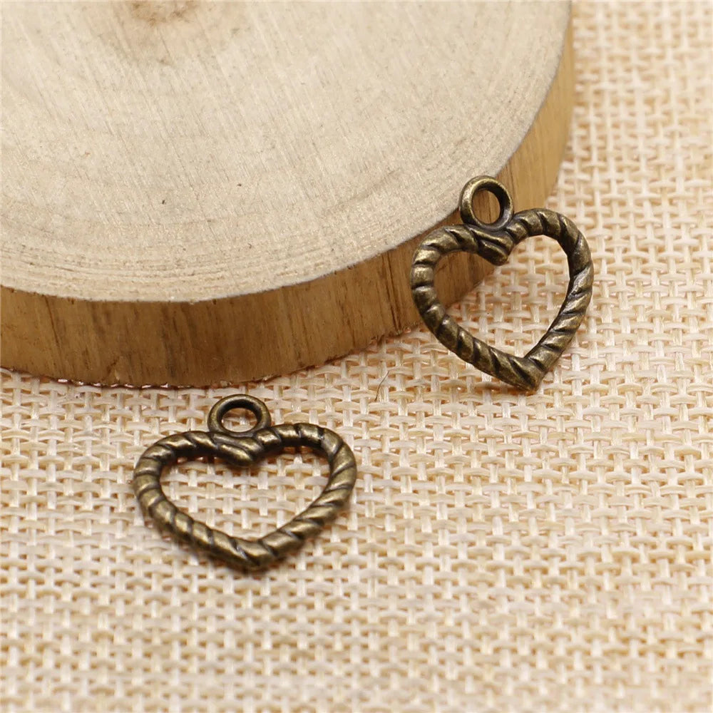17x17mm 0.9g Multicolor Zinc Alloy Small Heart Charm Pendant for DIY Bracelet Necklace Making