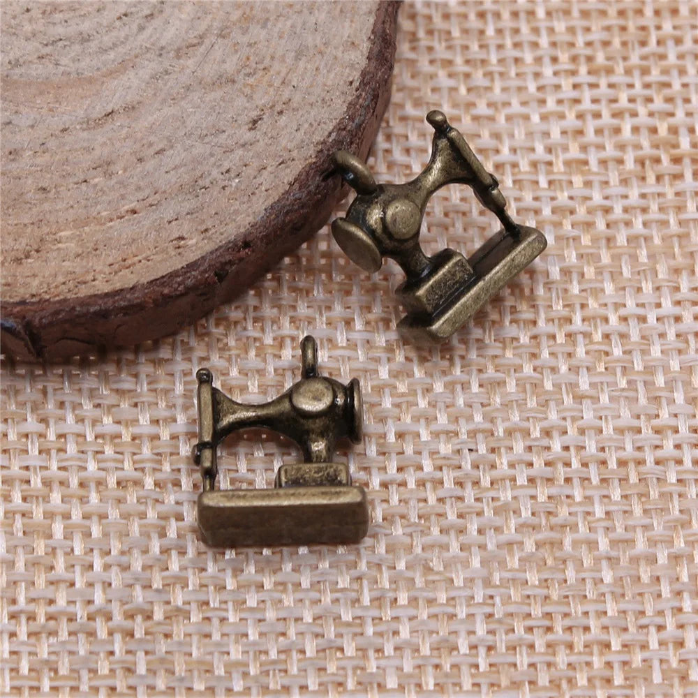 15x12mm 2.2g Multicolor Zinc Alloy Sewing Machine Charm Pendant for DIY Bracelet Necklace Jewelry Making