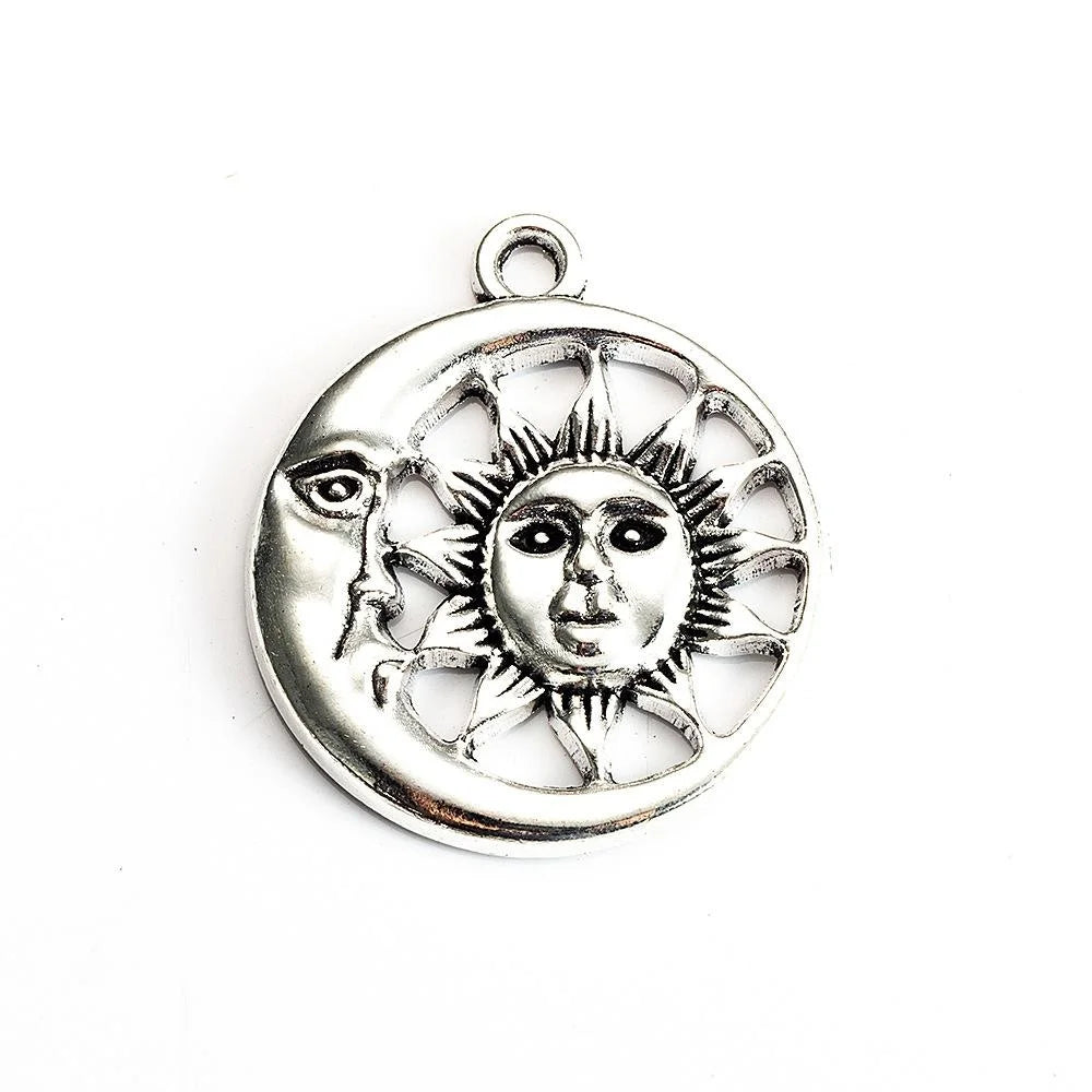 25MM Zinc Alloy Sun Moon Charm Pendant for DIY Necklace Bracelet Jewelry Making