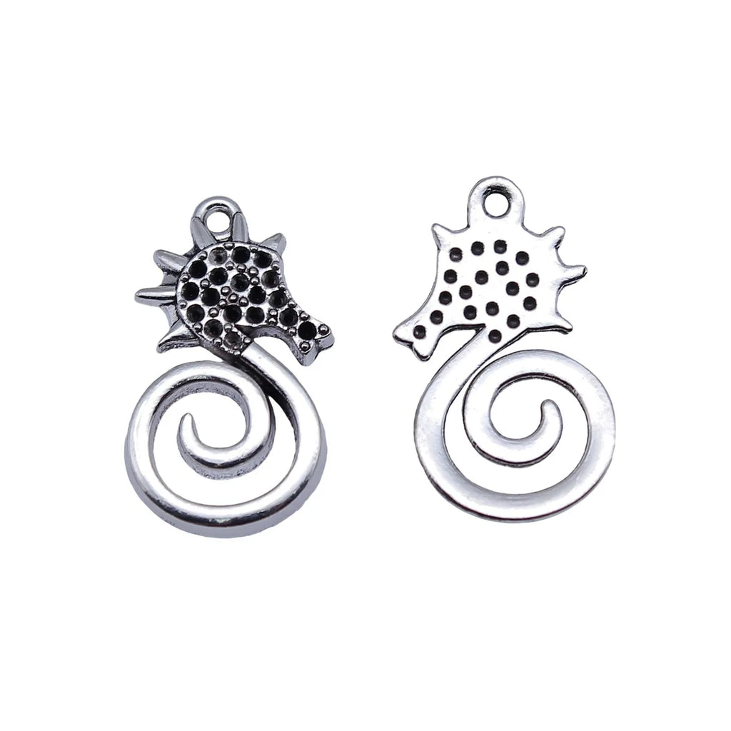 21x12mm 1.3g Antique Silver Zinc Alloy Seahorse Charm Pendant for Necklace Bracelet DIY Jewelry
