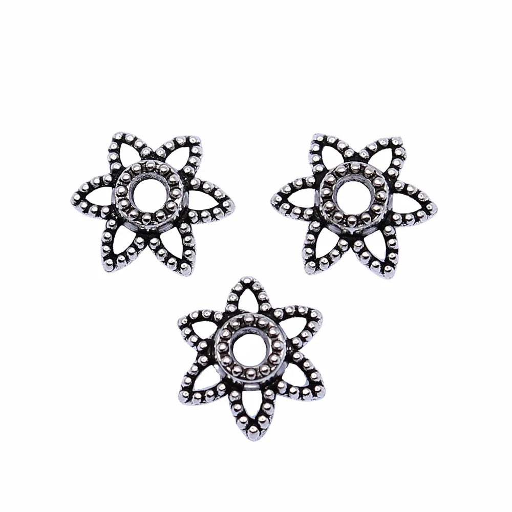 10x10mm 0.3g Multicolor Zinc Alloy Flower Bead Cap Spacer Findings for DIY Necklace Bracelet Making