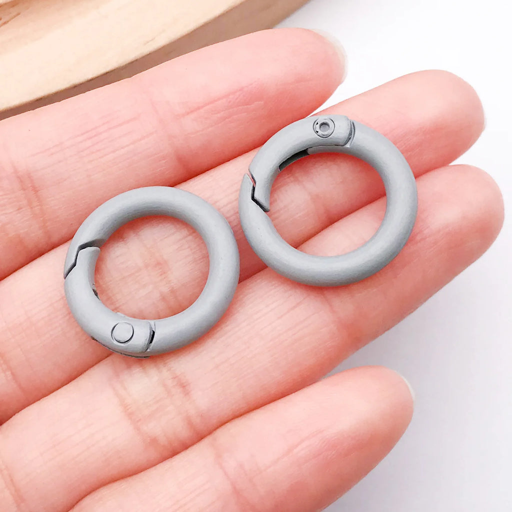 Enamel Zinc Alloy Round Spring Clasps