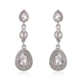 Luxury Bridal Teardrop Crystal Rhinestone Long Dangle Earrings For Wedding Party Banquet Gift
